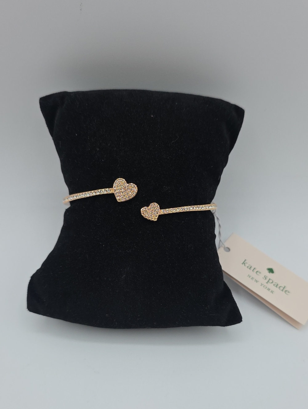 kate spade Rose Gold Pavé Heart Open Cuff Bracelet